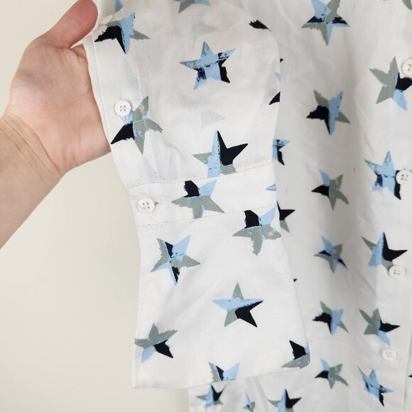 Equipment Femme 100% Silk Star Print Button Up Blouse sz S FLAWED - Picture 6 of 12